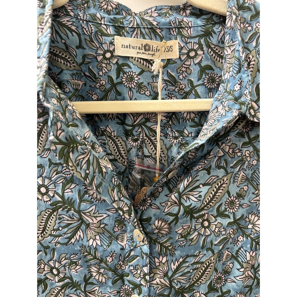 NWT Natural Life Drew Floral Maxi Boho Shirt Dress LS Button-Up Modest XS / S - Picture 8 of 16